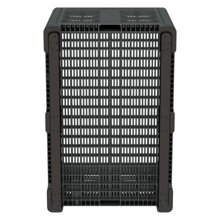 Большой контейнер 1200x800x800 мм iBOX серый c перфорированными стенками и дном, на полозьях