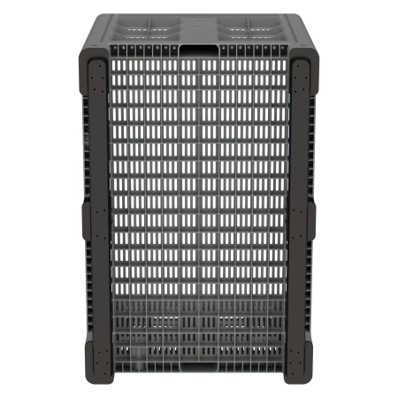 Большой контейнер 1200x800x800 мм iBOX светло-серый c перфорированными стенками и дном, на полозьях
