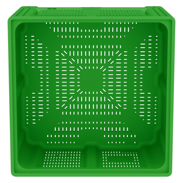 Большой контейнер 1130x1130x760 мм iBOX салатовый c перфорированными стенками и дном, на ножках