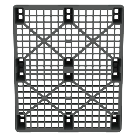 Пластиковый паллет 1200x1000x135 мм серый перфорированный на ножках с бортиком