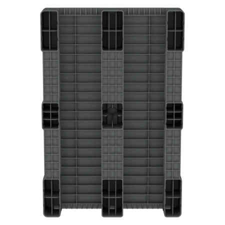 Пластиковый паллет 1200х800х150 мм серый ЭКО сплошной на 3-х полозьяx с бортиком