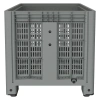 Большой контейнер 1200x800x800 мм iBOX светло-серый c перфорированными стенками и дном, на ножках