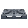 Пластиковый паллет 1200x1000x150 мм серый многооборотный перфорированный на 3-х полозьях с бортиком