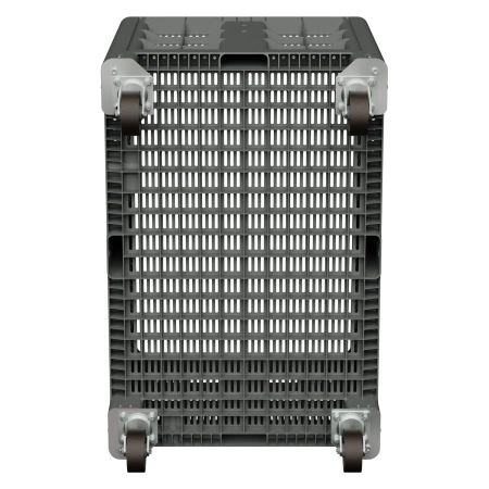 Большой контейнер 1200x800x920 мм iBOX светло-серый c перфорированными стенками и дном, на колёсах