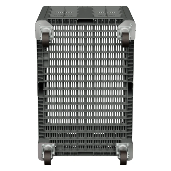 Большой контейнер 1200x800x920 мм iBOX светло-серый c перфорированными стенками и дном, на колёсах