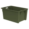 Поворотно-вкладываемый контейнер INSTORE KD-6430.1 600х400х301 мм зелёный ЭКО со сплошным дном