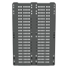 Пластиковый паллет 1200x800x150 мм серый перфорированный на 3-х полозьях с бортиком